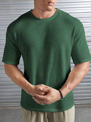 Artistix - Oversized Waffle Knit Tee For Men Olive