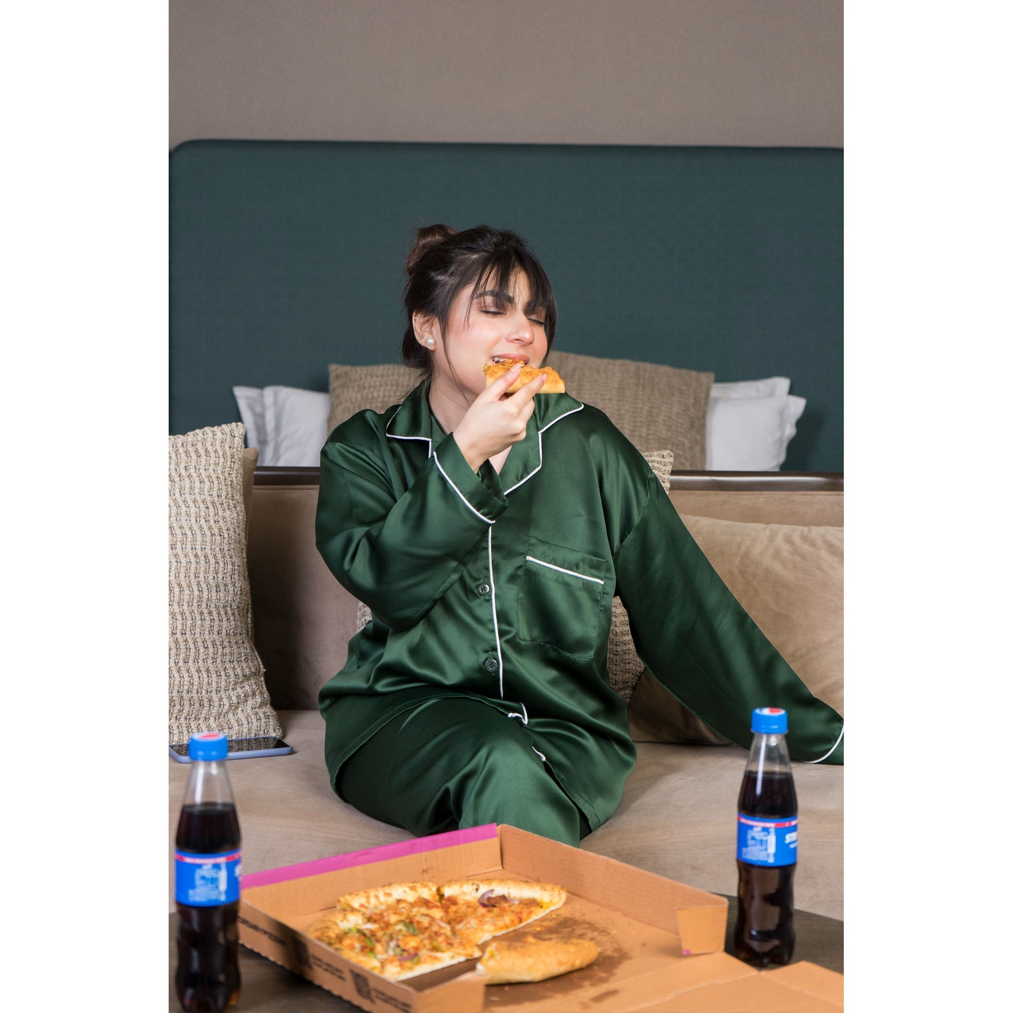 Artistix - Silk PJ Set Green